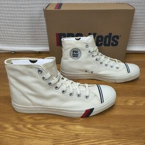 Pro Keds Royal Hi Canvas Sneakers Men's SZ 11 US White PK54477 EUR 44.5 Gum Sole